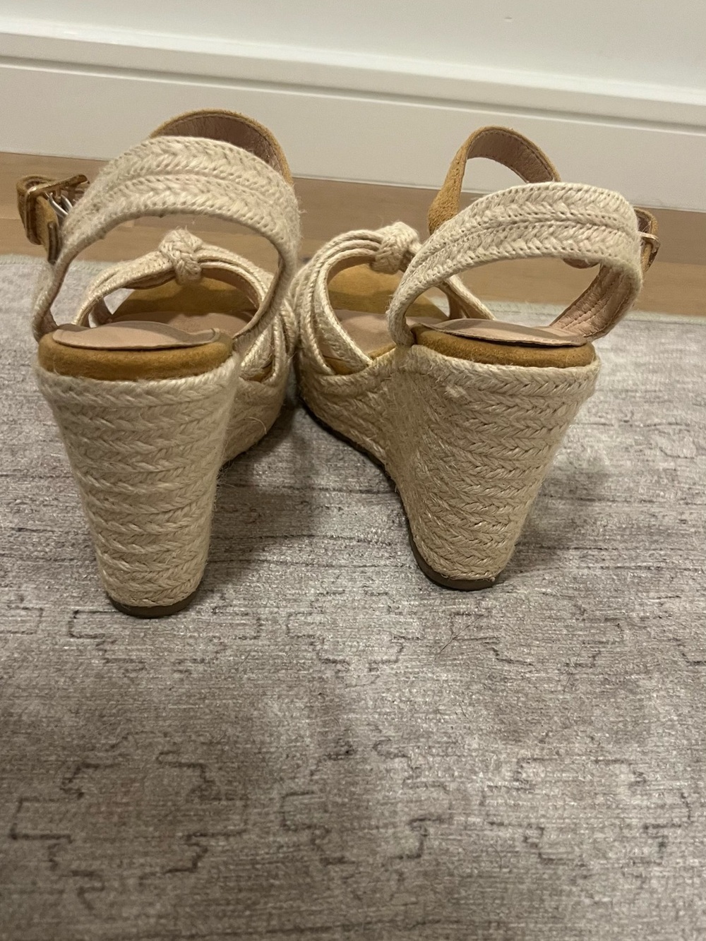 Espadrille Wedge Sandals for women straps open toe platform size 6 high heels - Picture 8 of 10